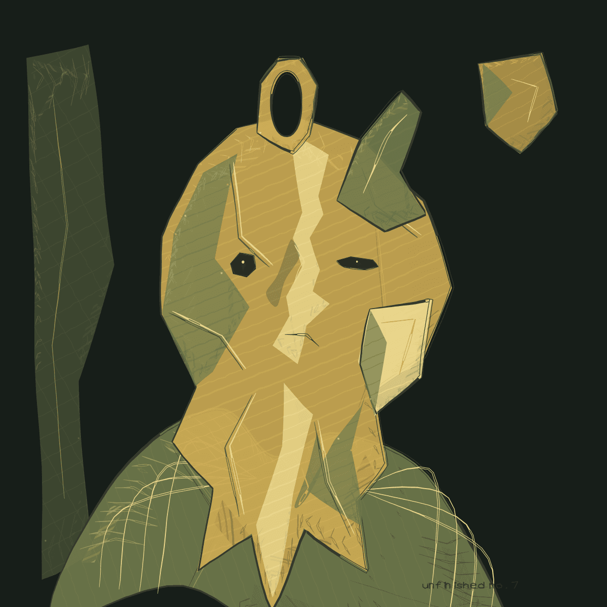 the lucky one, an angular golden figure